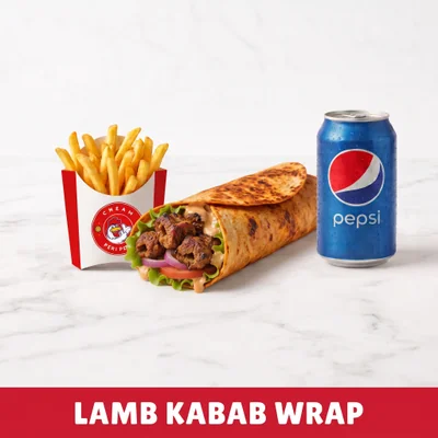 Succulent Seasoned Lamb Kebab Wrap at Cheam Peri Peri